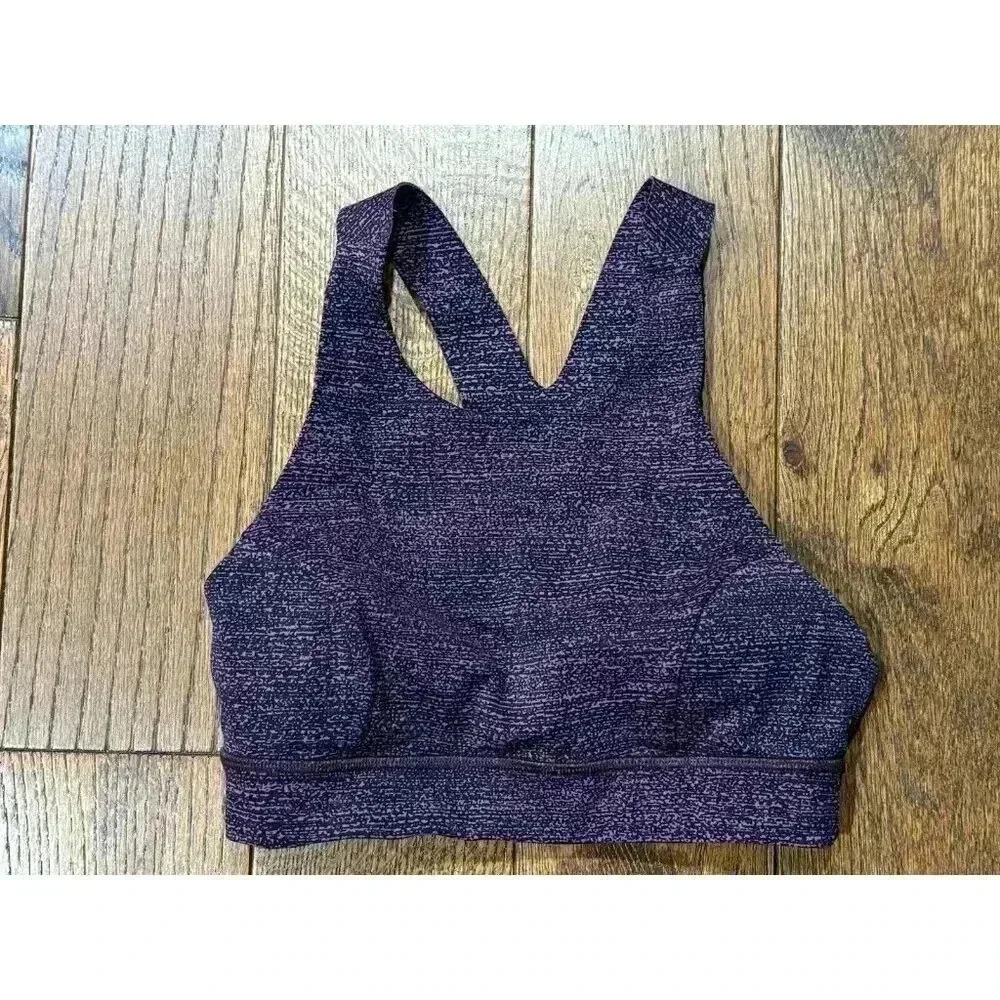 Lululemon Fast Free Bra (Nulux) Salt Dark Mystic Black 6 EUC - Picture 3 of 8
